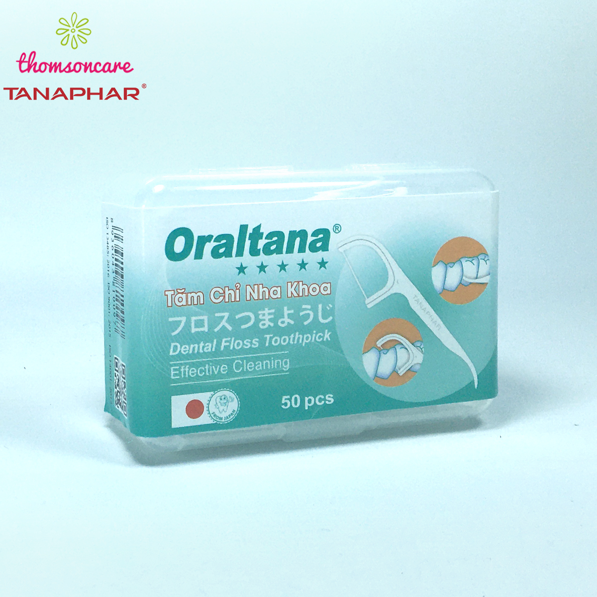 Tăm chỉ nha khoa Oraltana - Hộp 50 cái Xuất Nhật - Vệ sinh răng miệng, sạch mảng bám