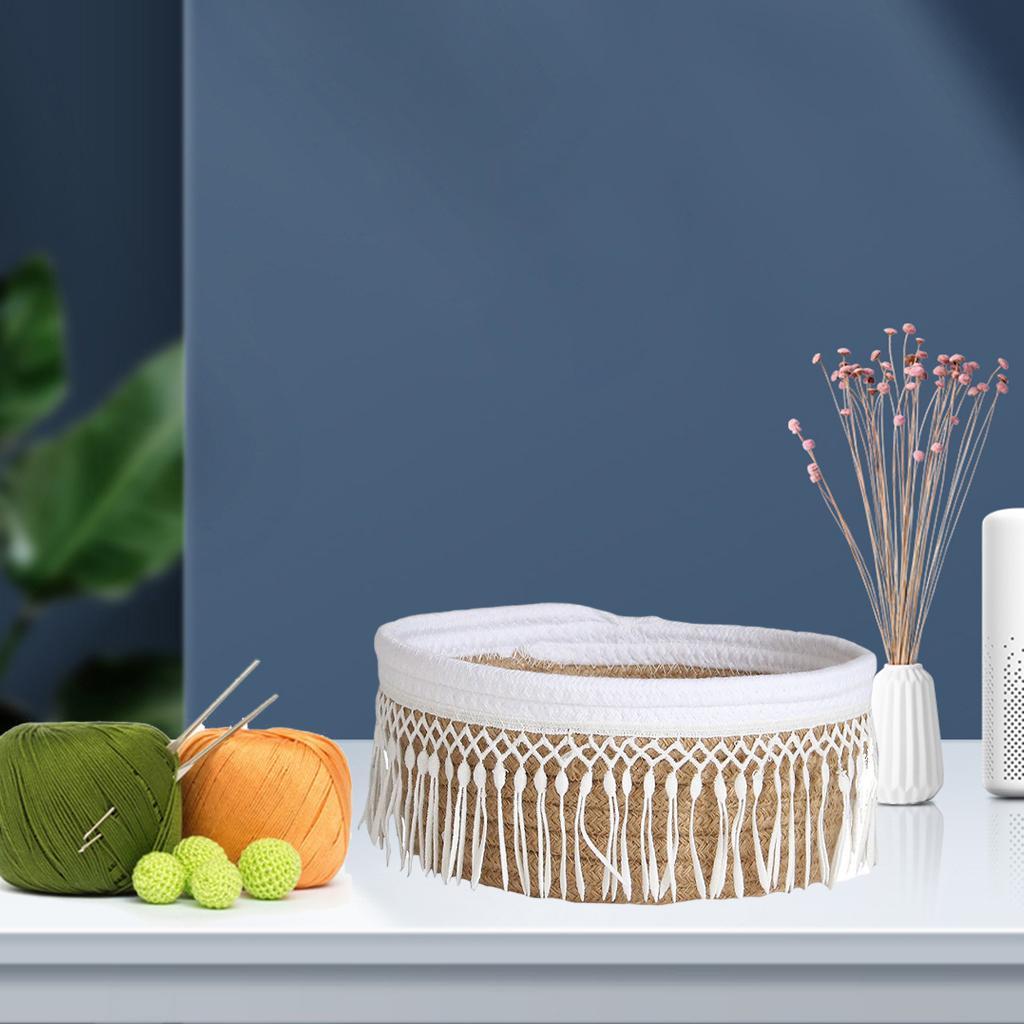 Multifunctional Cotton Woven Basket Washable for Sundries Home Bath