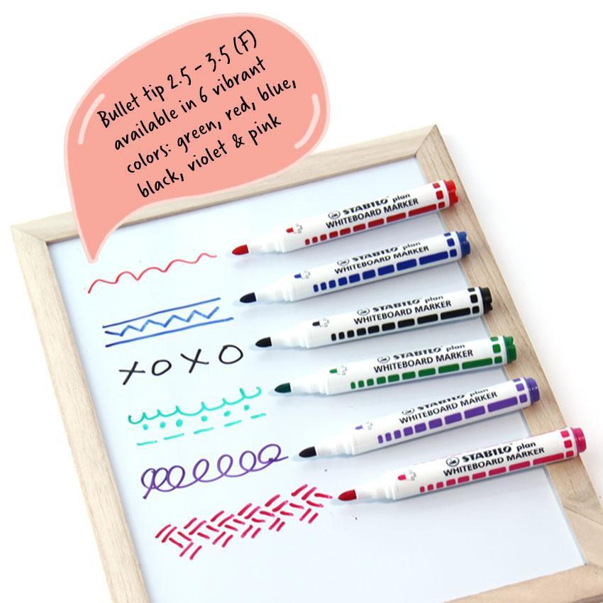 Hộp 10 Bút viết bảng đầu tròn STABILO Plan WHITEBOARD MARKER (WM641/10