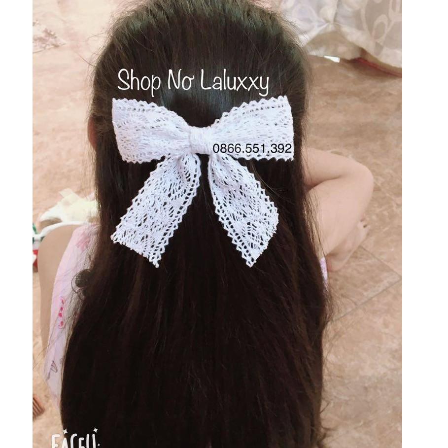 Kẹp Tóc Nơ Ren Cao Cấp Dày Dặn Bản To