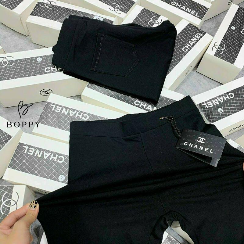 QUẦN LEGGING HỘP CHANE ĐEN CHO NỮ