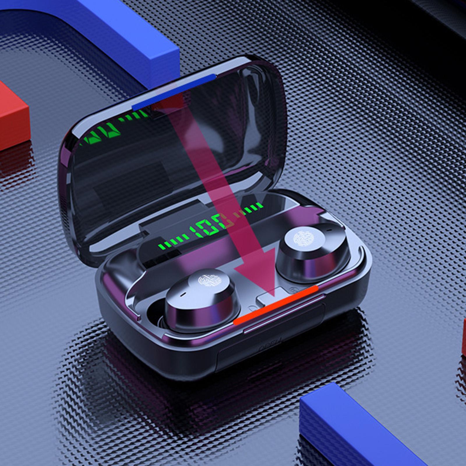 IPX7 Waterproof In-Ear Earbuds LED Display Stereo HiFi for Video Gym Laptop