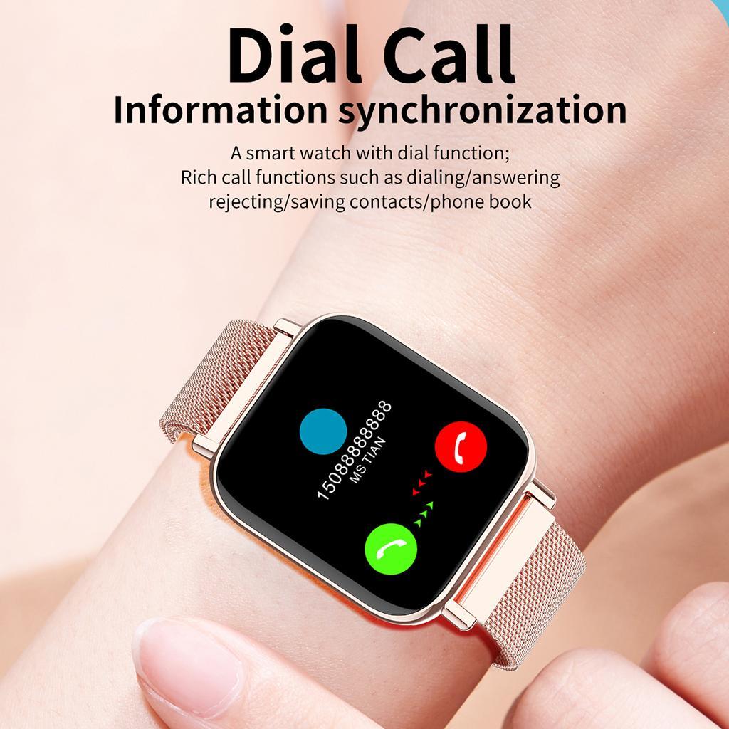 Bluetooth4.0 Smart Watch Heart Rate Sleep Monitor Full Touch Black Steel