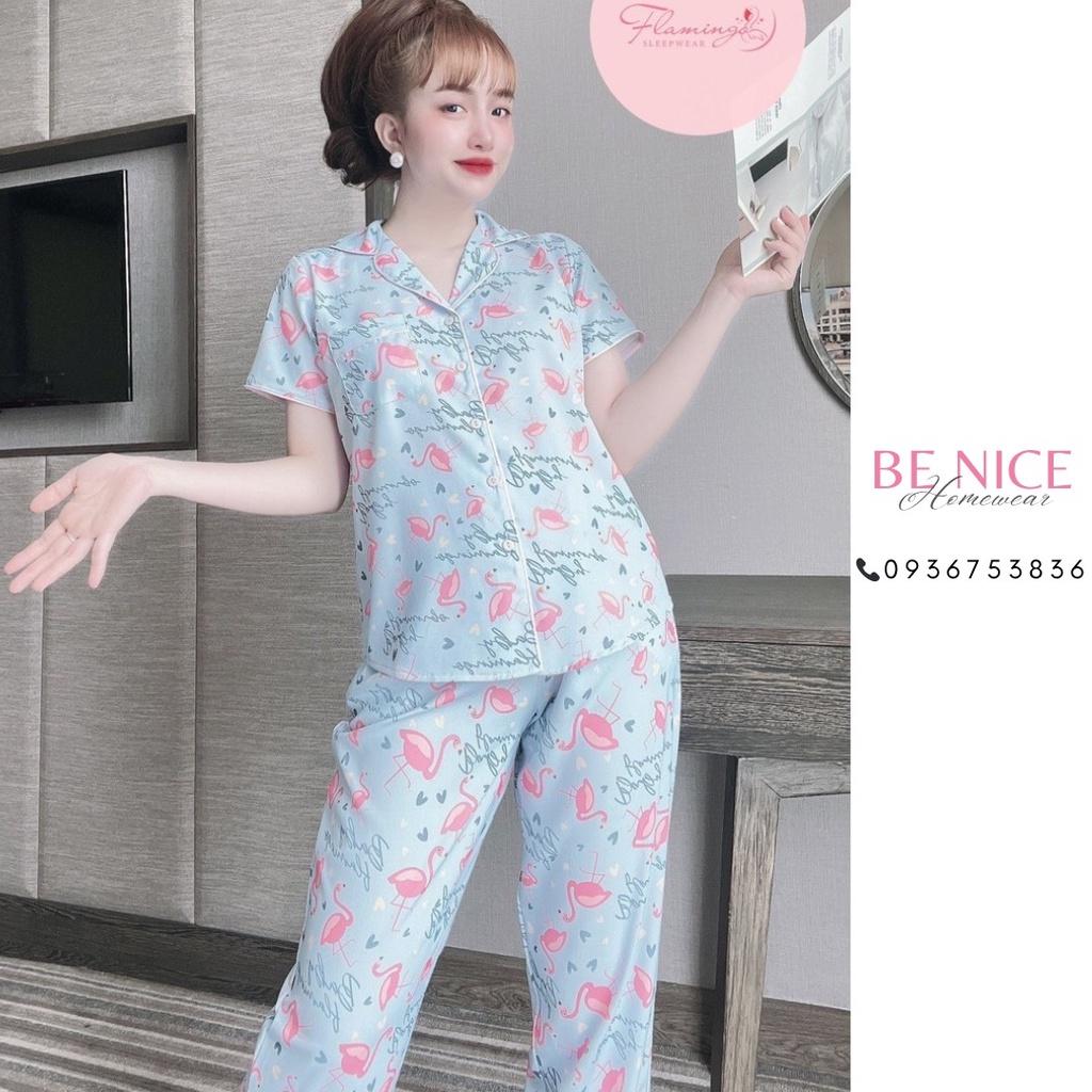 Bộ pijama mặc nhà Be Nice Homewear quần dài tay ngắn chất mango siêu đẹp