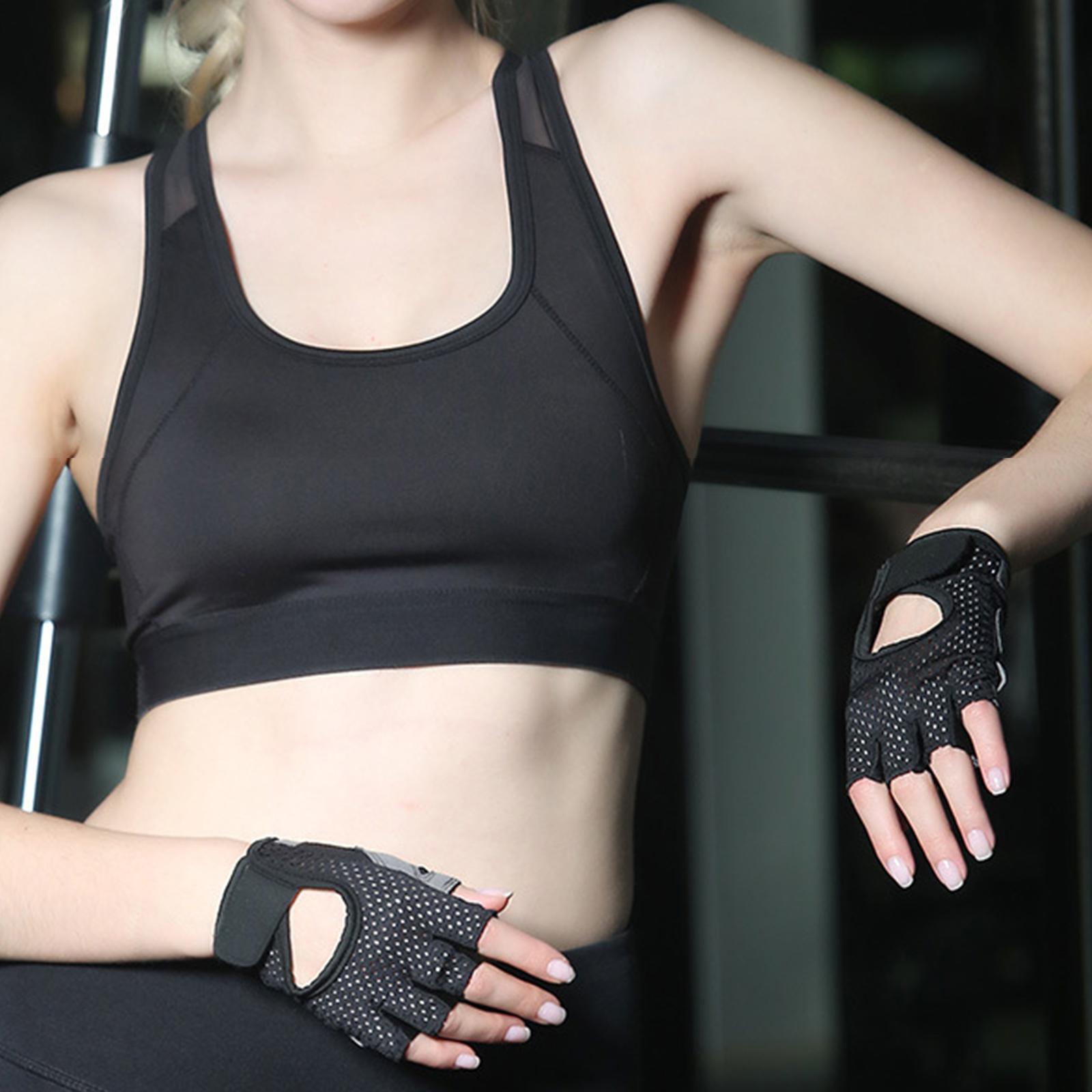 Summer Workout Gloves Weightlifting Gym Half  Cycling Gloves Black S