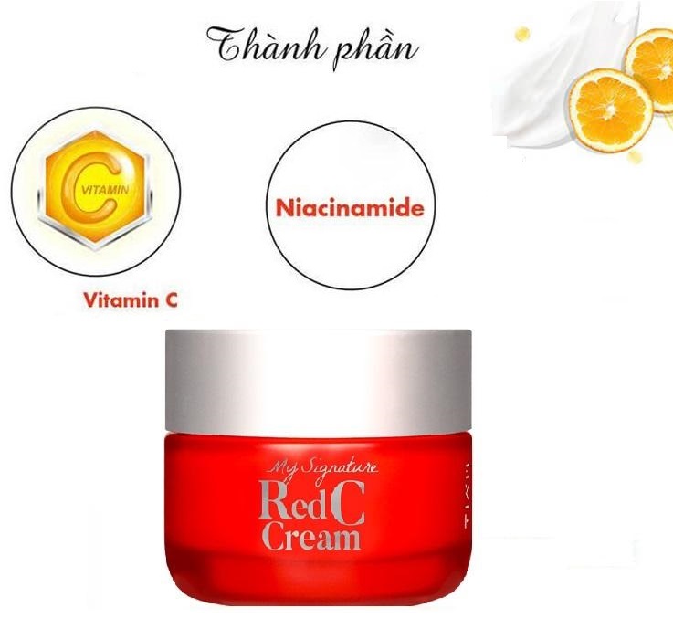 Bộ 3 sản phẩm dưỡng trắng da, làm mờ thâm TIA'M My Signature  Red C (Toner + Serum + Cream)