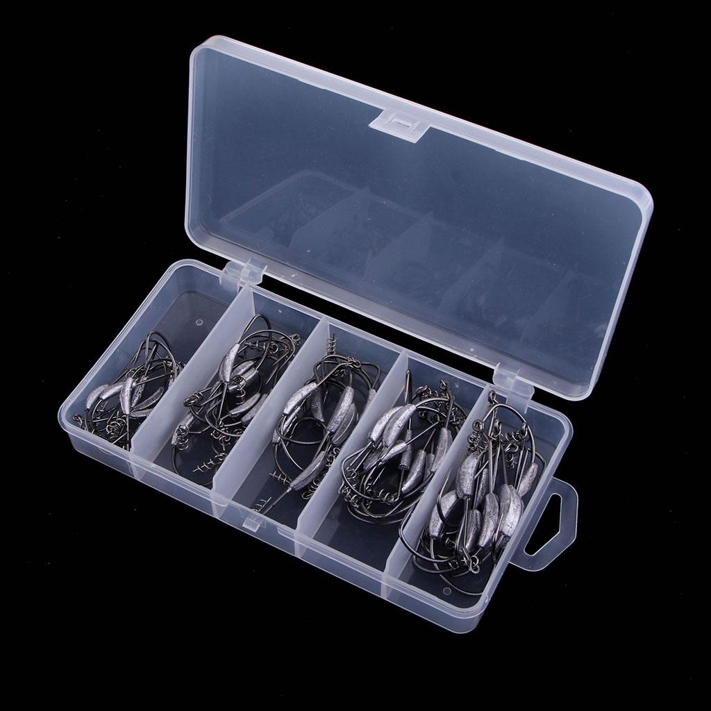 50pcs Weighted Superline Spring Hooks Jig Head Fishing Hook for Soft Lures