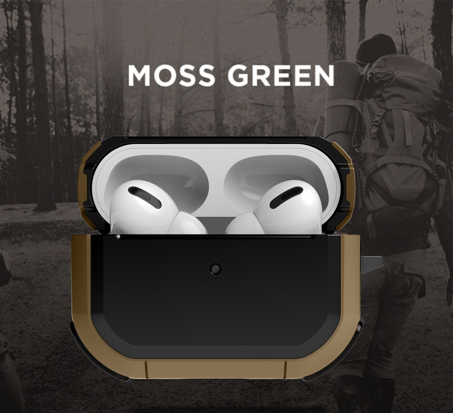 Ốp Bảo Vệ Chống Sốc Armor TPU PC Cho Airpods 1,2  Airpods 3 Airpods Pro Airpods Pro 2 Kèm Móc Treo- Hàng Chính Hãng – Airpods 3 – Vàng Cát