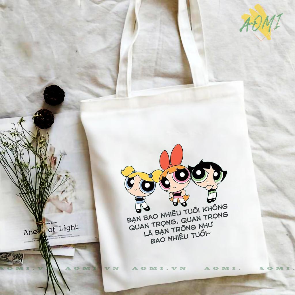 TÚI VẢI ĐEO VAI TOTE CANVAS BAG CÓ KHÓA KÉO SIZE LỚN 33x38cm BAO TUOI TCUTE XINH ĐẸP TIỆN ÍCH DẠO PHỐ DU LỊCH