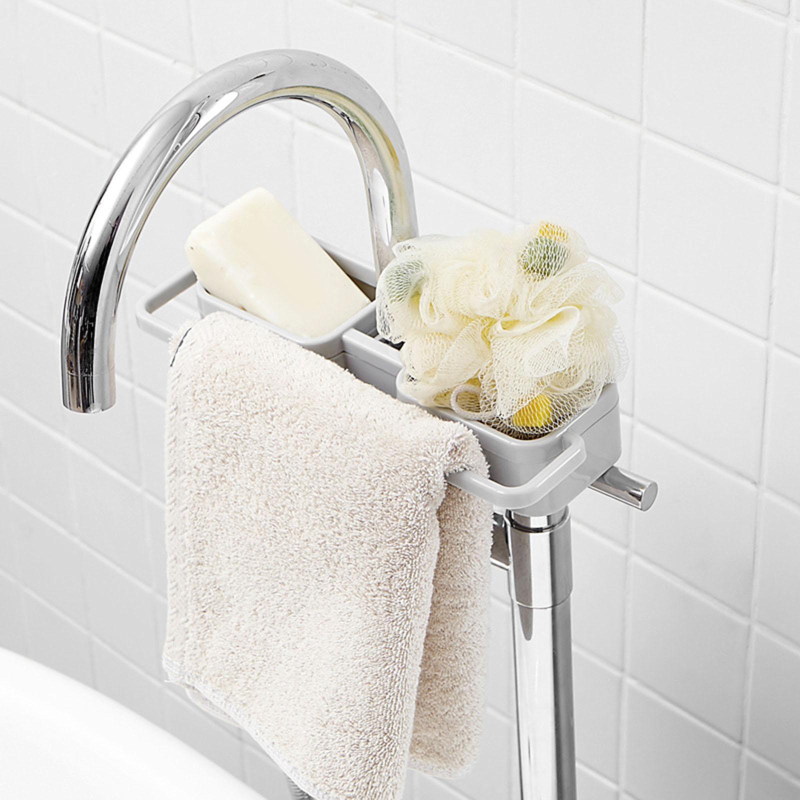 Faucet Drain Rack Sponge Dishcloth Shower Sink Storage Holder for Countertop