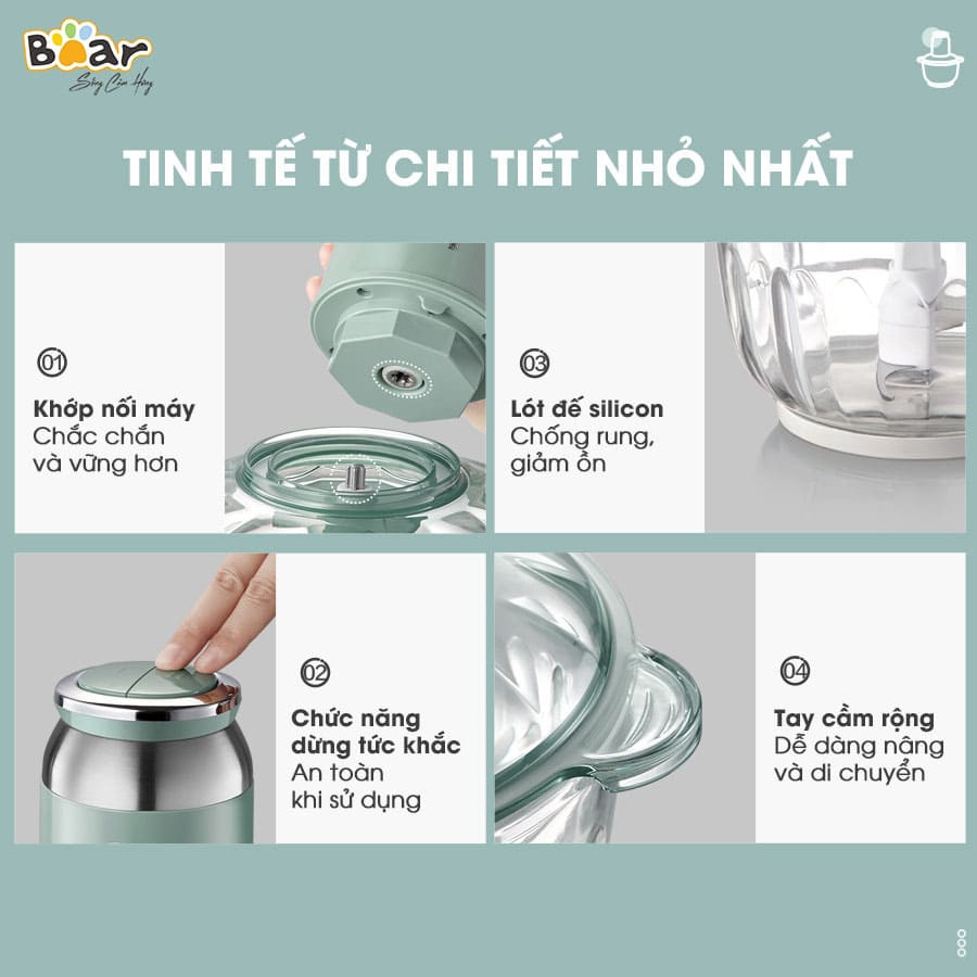 Máy Xay Thực Phẩm Bear QSJ-C04R8S - hàng chính hãng