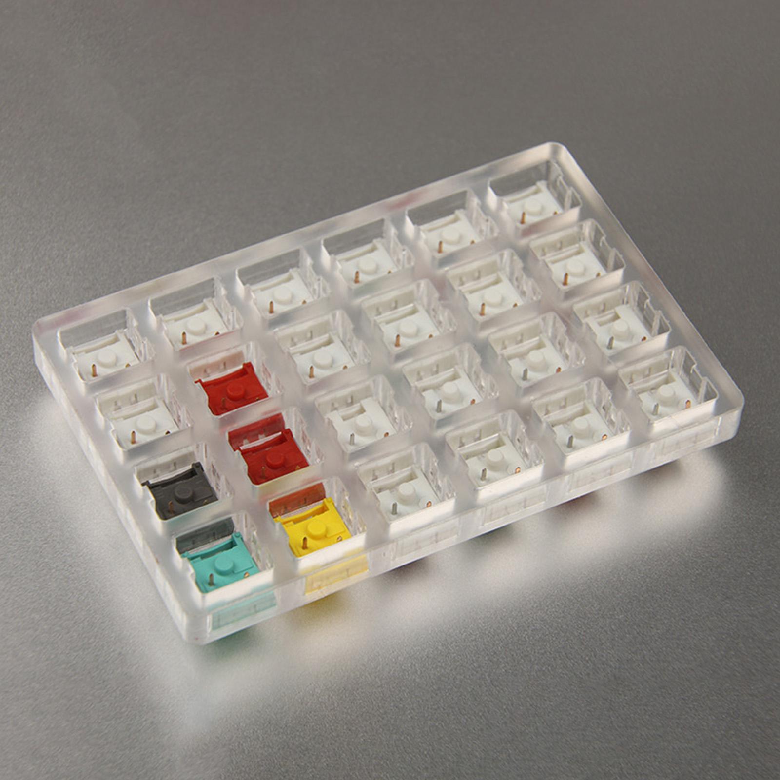 DIY Acrylic 24-Key Switches Tester Blank Keycaps for Mechanical Keyboard