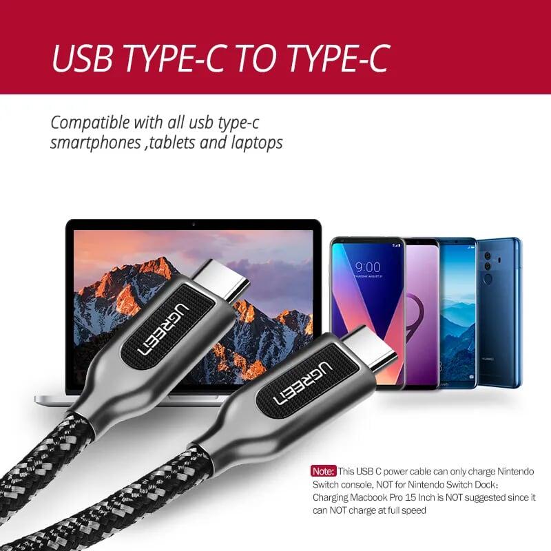 Ugreen UG50224US265TK 1M Dây USB Type-C sang USB 2.0 sạc và truyền dữ liệu - HÀNG CHÍNH HÃNG