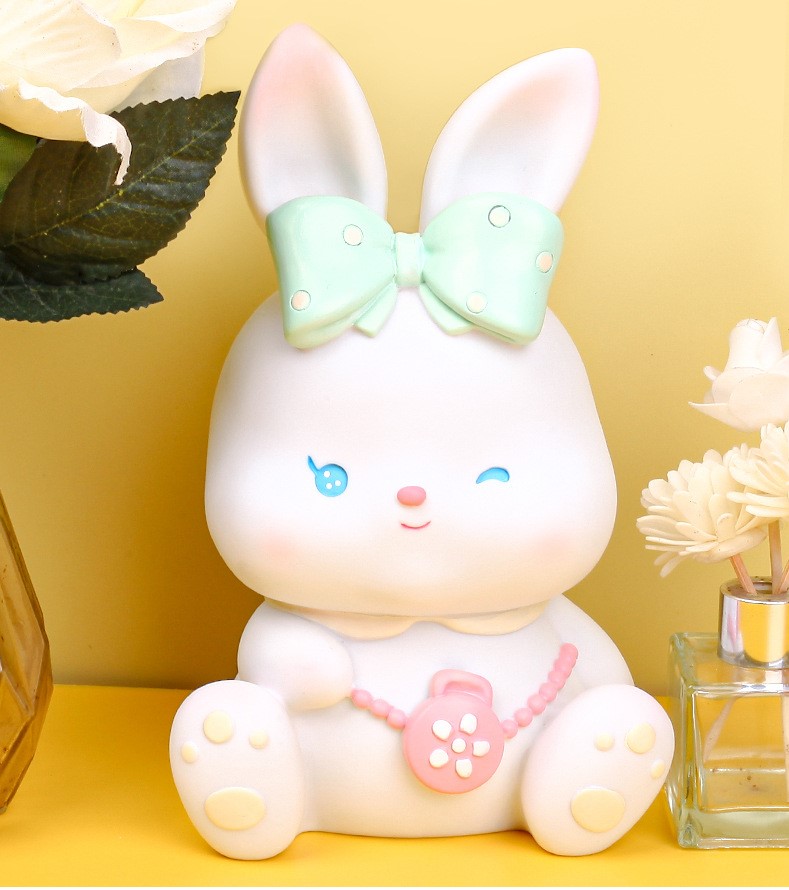 Ống Tiết Kiệm Heo Đất Beibei Rabbit Pink Size Lớn Có Khe Lấy Tiền_ Hàng Chính Hãng