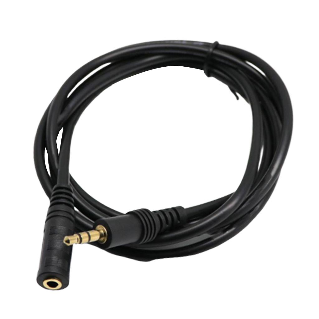 PVC 3.5mm Male To Female Headphone Cable Cable Adapter Connector Black