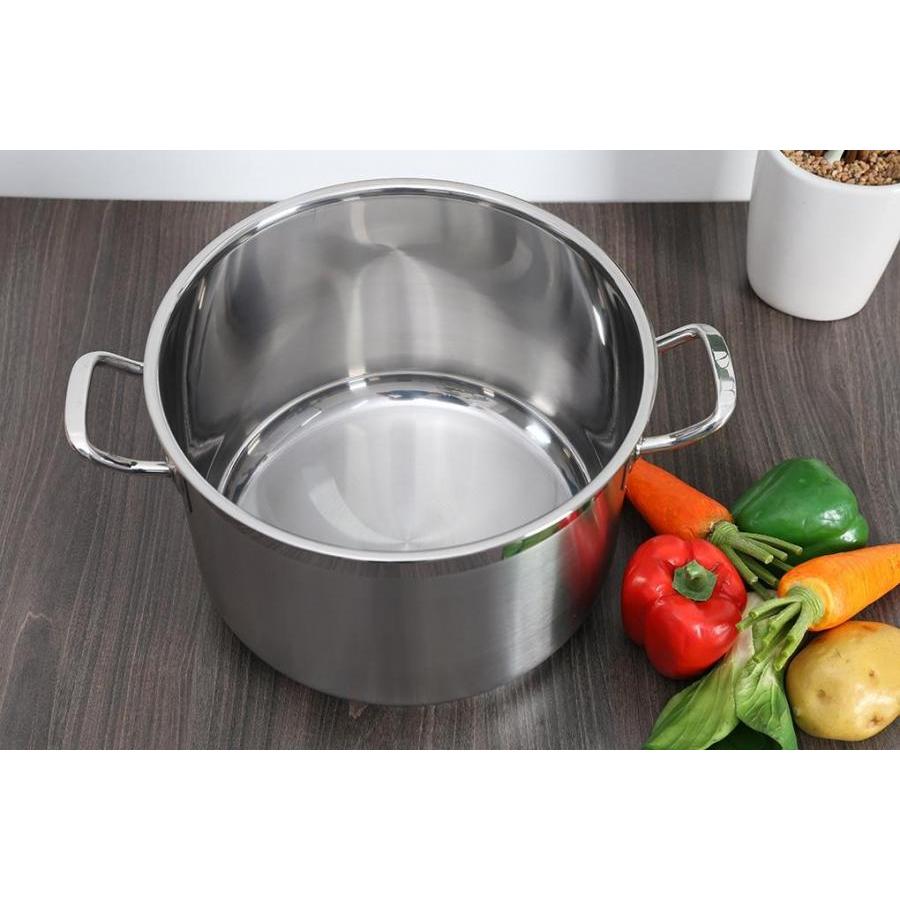 Nồi Inox Quai Bát Dẹp Thân Cao 3 Đáy 28cm Fivestar N28-3QB - Hàng Chính Hãng