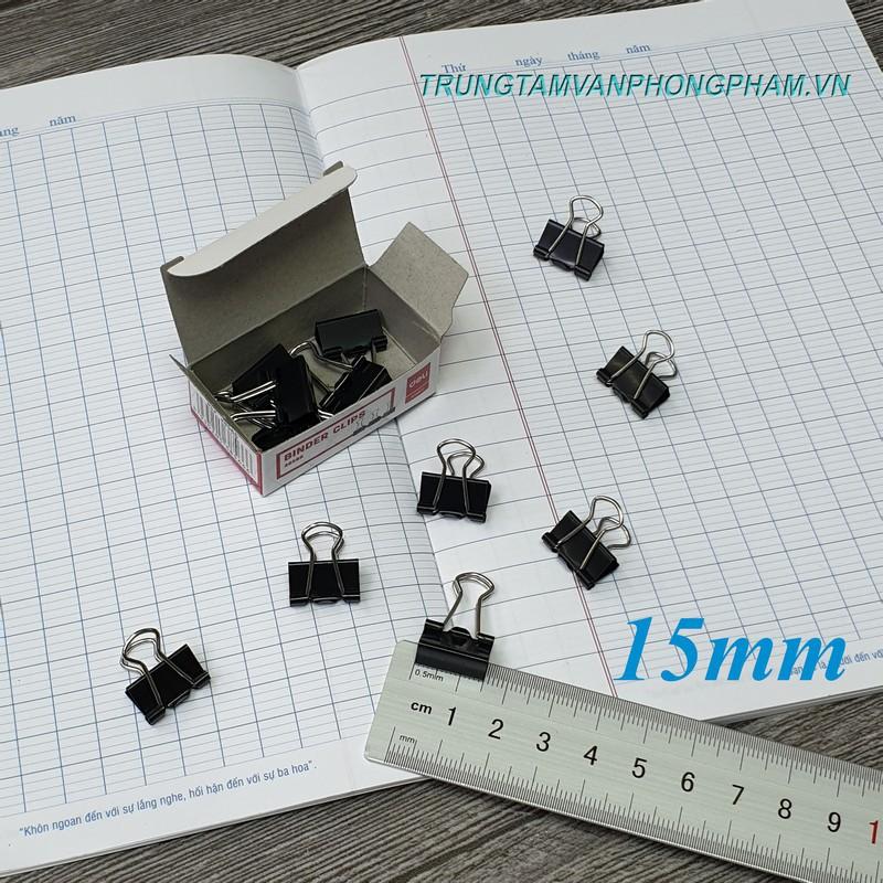 Hộp 12 cái kẹp bướm Double Clip màu đen 15mm 19mm 25mm 32mm 41mm 51mm