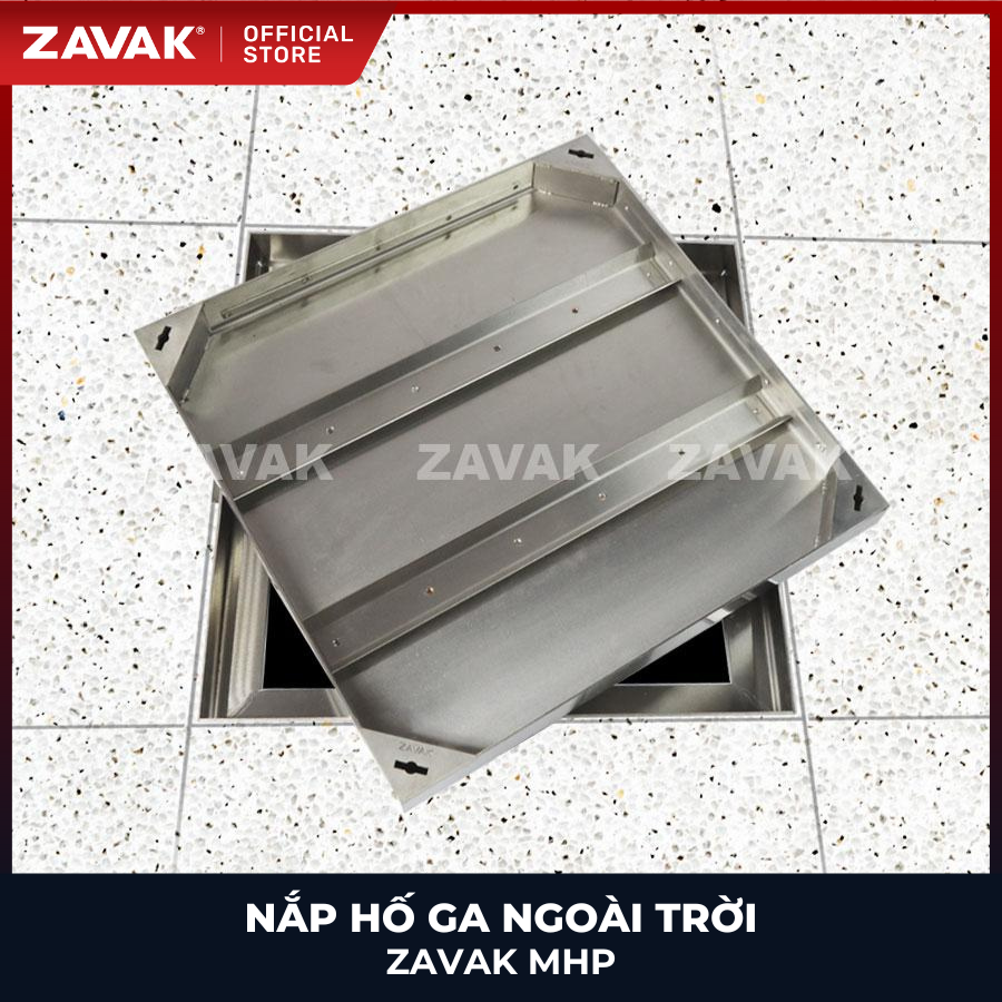 Nắp hố ga lát đá ZAVAK MHP-AA60 KT60x60cm/ lát đá 2cm/ inox 304