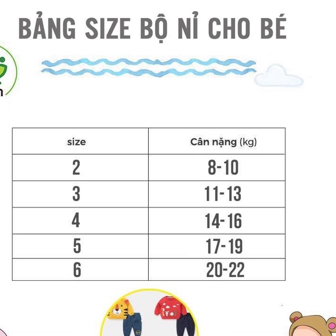 Bộ Nỉ Cho Bé Trai Và Gái Size Từ 8 Đến 22 Kg
