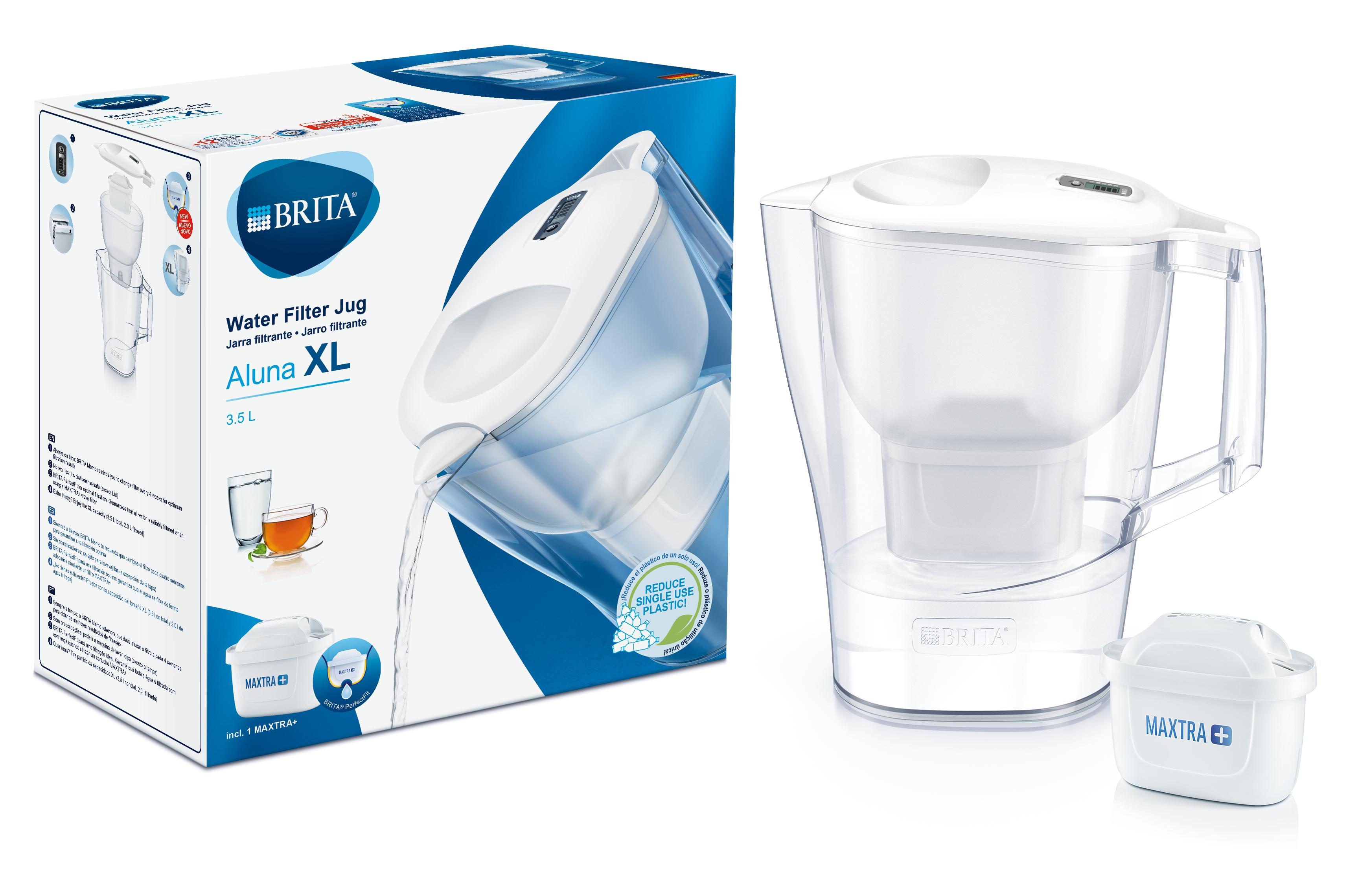 Combo Bình Lọc Nước BRITA Aluna XL White 3.5L kèm Hộp 6 lõi lọc BRITA Maxtra Plus - Hàng Chính Hãng