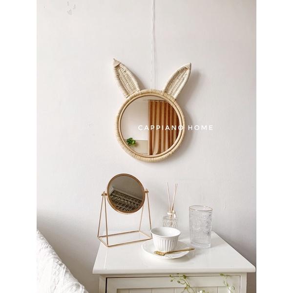 Gương Mây Thỏ Trắng xinh xắn - gương treo decor phòng trang trí nhà cửa, gương treo nhà tắm tiện ích | Cappiano Hom De