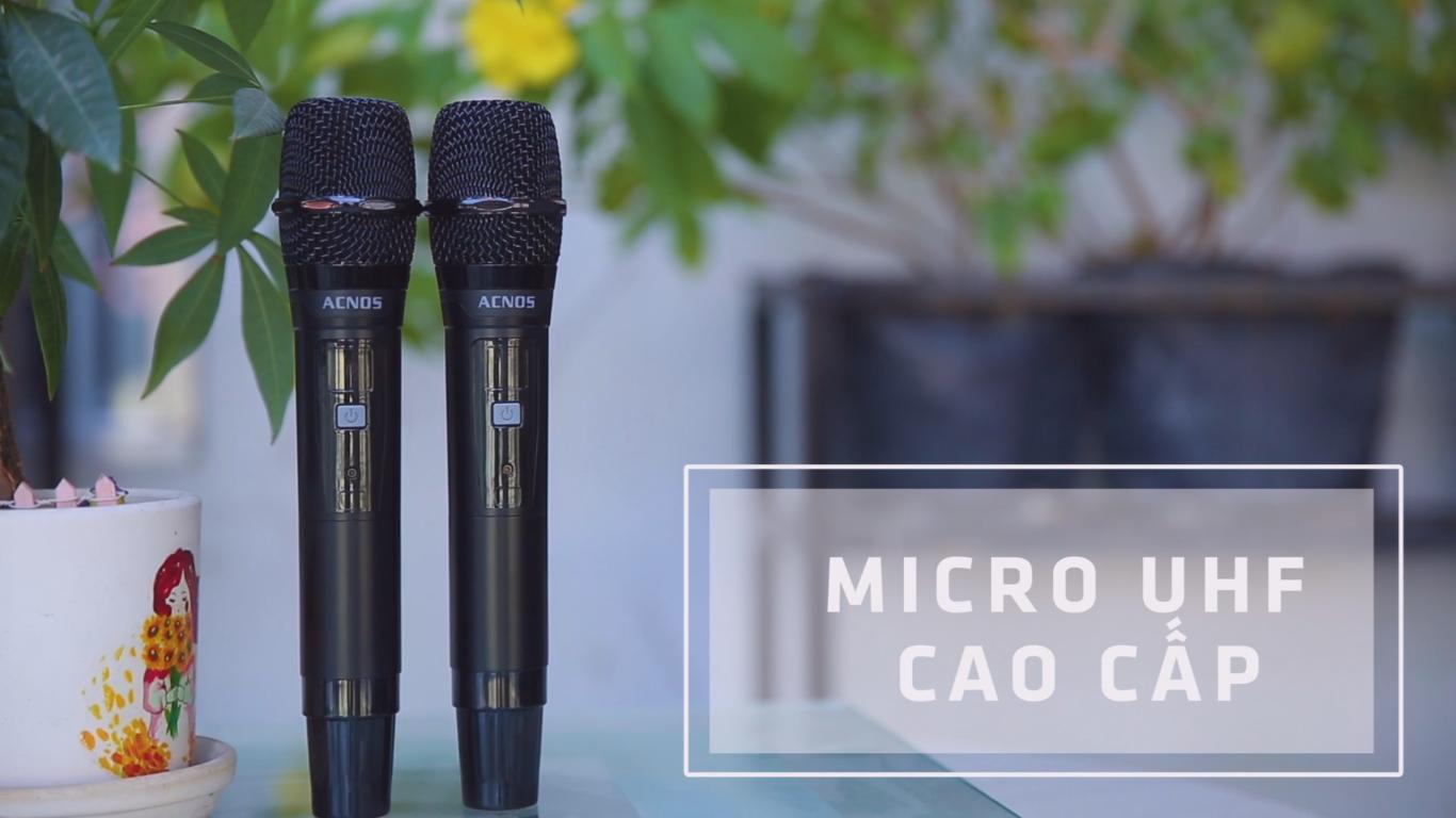 Loa kéo Acnos CB55G Bluetooth 5.0 tốc độ cao, Loa Công Suất Lớn, Micro nhôm cao cấp UHF - Chính Hãng Acnos