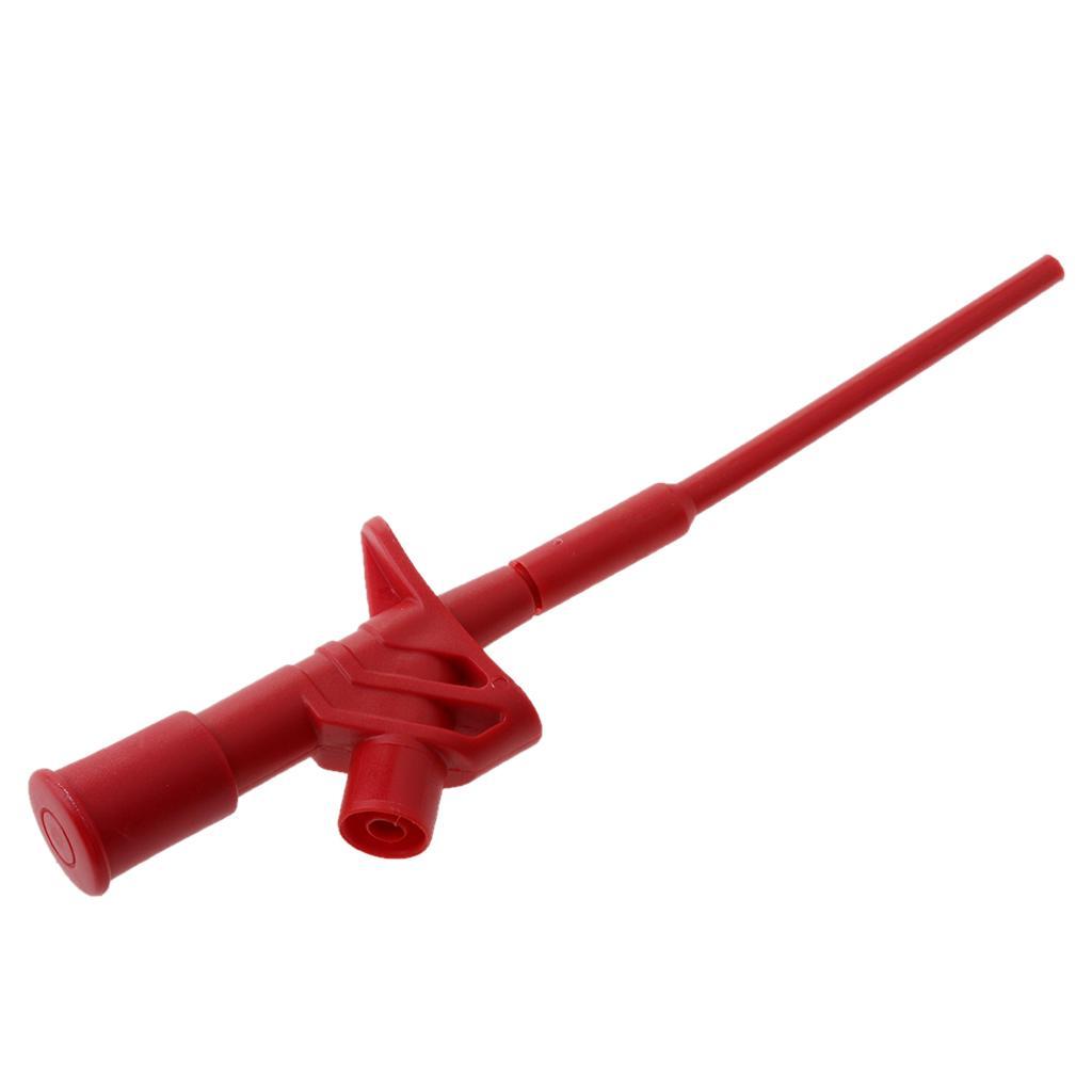 2X Insulated Quick Test Hook Clip High Voltage Flexible Testing Probe red