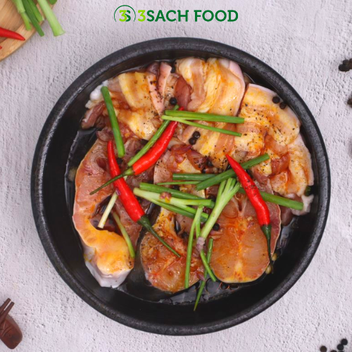 Cá basa kho ba rọi 3S khay 700gr - Nguyên liệu đã được sơ chế