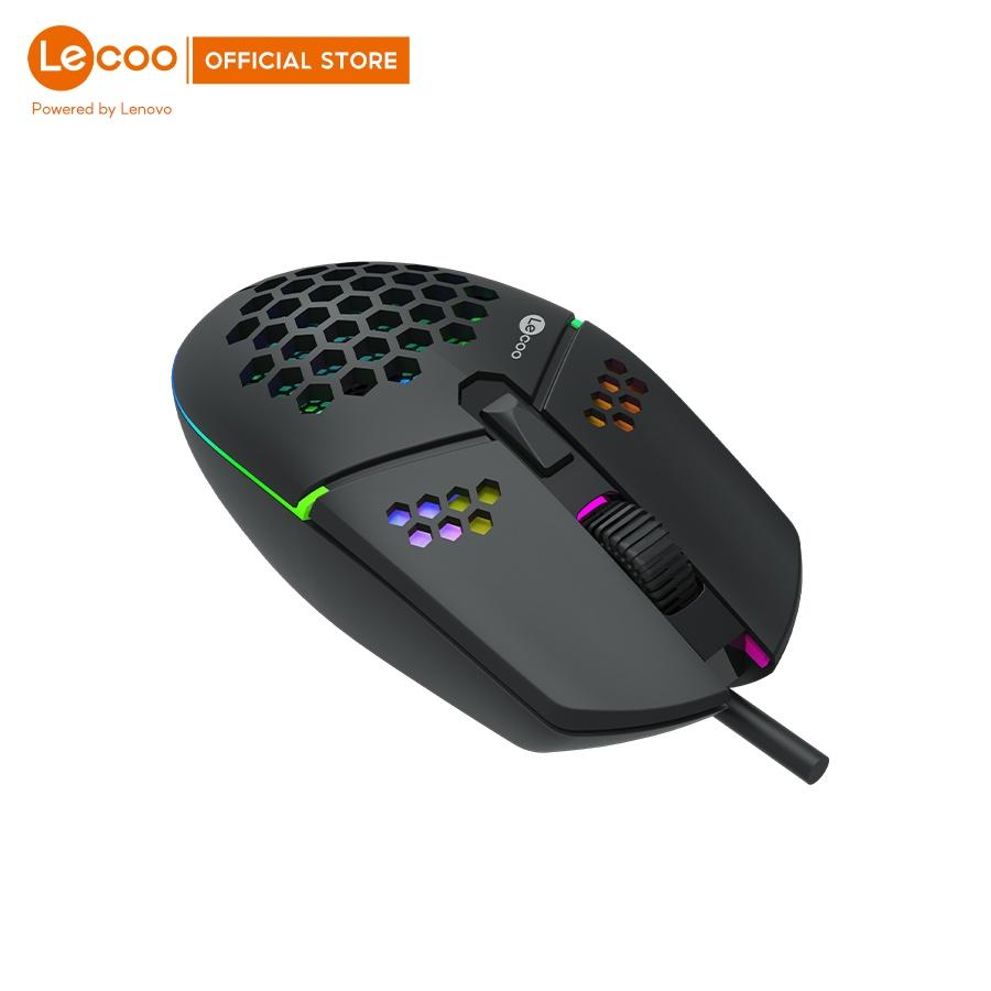 Chuột game có dây Lecoo MS105 tích hợp Led RGB, siêu nhẹ - BH 24 tháng, Hàng nhập khẩu