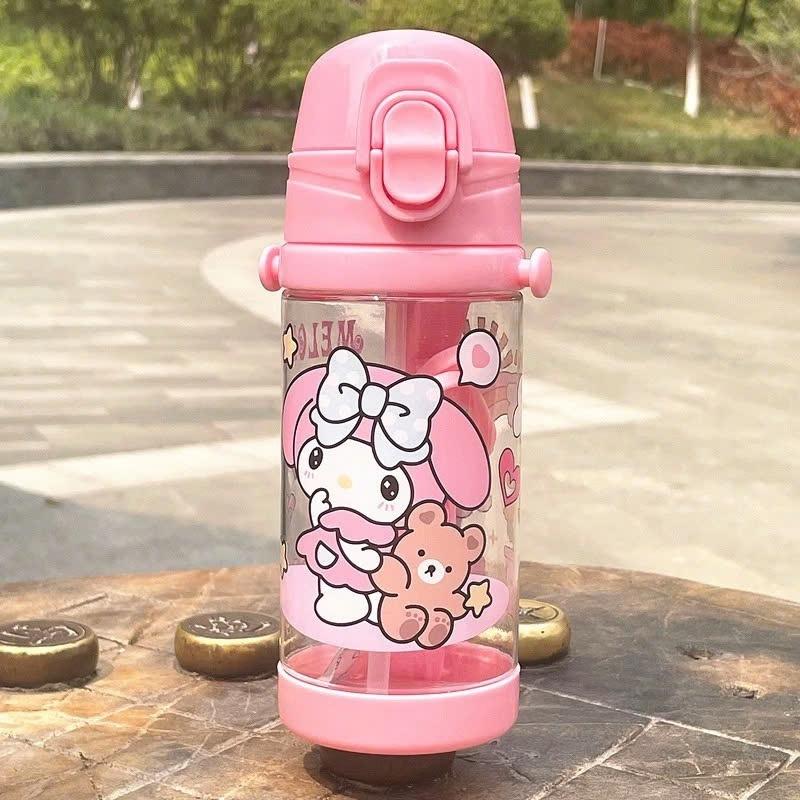 Bình đựng nước học sinh tiểu học,mẫu giáo họa tiết Kuromi, Melody, hàng cao cấp