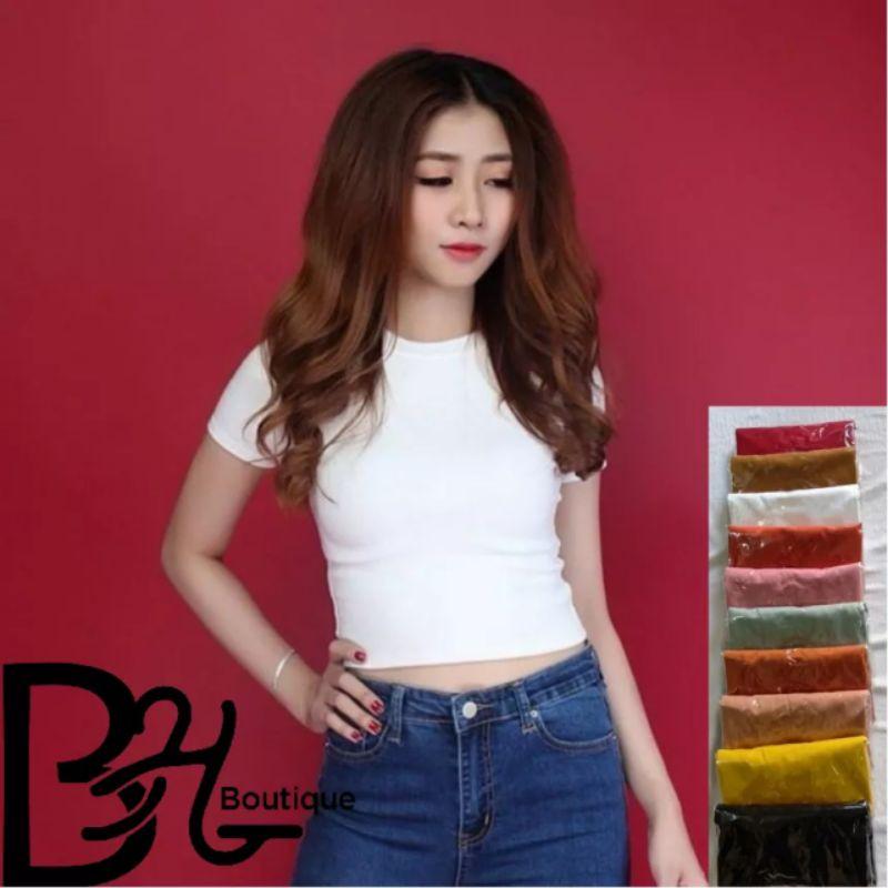 Áo Thun Ôm Cổ Tròn ️ CROPTOP️ Áo Thun Nữ Cổ Tròn dáng croptop ANcrtron