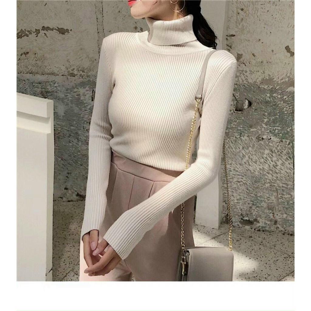 - Áo len cổ lọ nữ ôm body chất mềm mịn giữ nhiệt siêu ấm