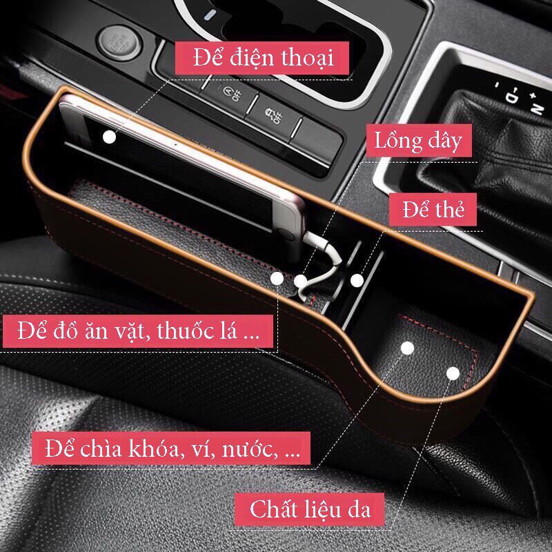 Bộ Khay Đựng Đồ Đa Năng - Hộc Để Đồ Khe Ghế Ô Tô Xe Hơi Cao Cấp