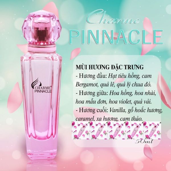 Nước hoa Nữ Charme Pinnacle 50ml - Tặng Kèm Thú Nhún Mặt Cười Siêu Dễ Thương