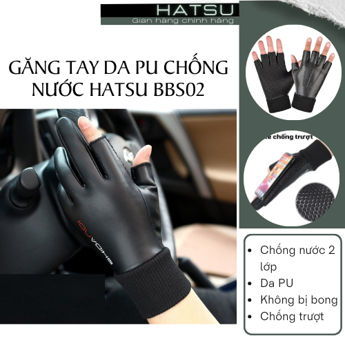 Hình ảnh Găng tay da PU cảm ứng Hatsu-BBS02, dùng để đi phượt - du lịch dã ngoại - lái xe, chống trượt dành cho cả nam lẫn nữ