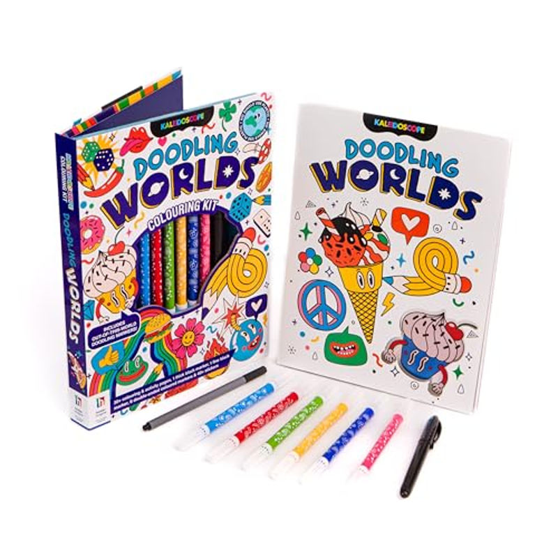 Sách Kaleidoscope Colouring Doodling Worlds