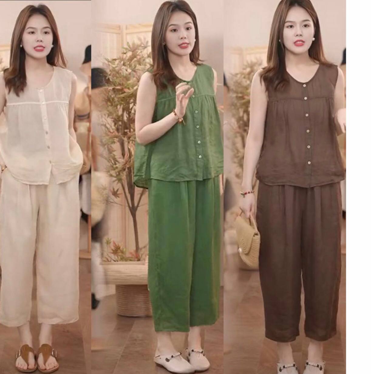 Đồ bộ nữ big size, chất liệu vải mát, form rộng thoải mái, quần áo trung niên sang, quý phái NeSa Shop