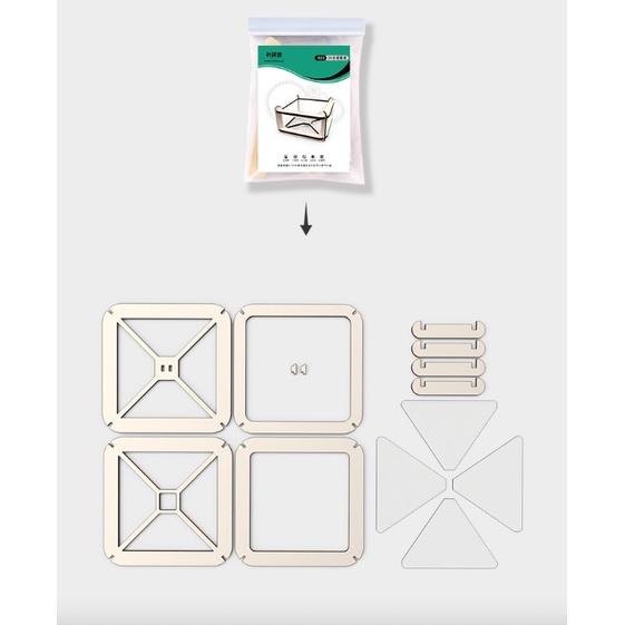 Mô hình gỗ lắp ráp không gian 3 chiều cho điện thoại DIY WOOD STEAM - HOLOGRAPHIC 3D ️ FREESHIP ️