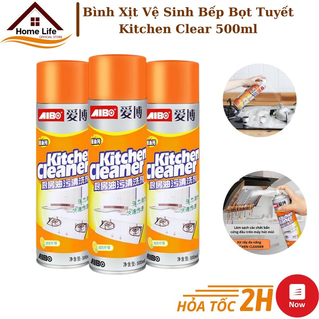 Bình Xịt Vệ Sinh Bếp Bọt Tuyết Đa Năng Kitchen Clear 500ml - Tẩy Sạch Vết Bẩn Mùi Thơm Dễ Chịu