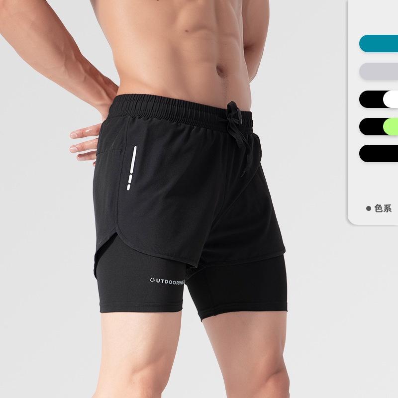 Quần chạy bộ nam 2 lớp thể thao CHINAGO Quần bơi nam, quần tập gym nam ngắn, đạp xe, bóng rổ, cầu lông, tennis.