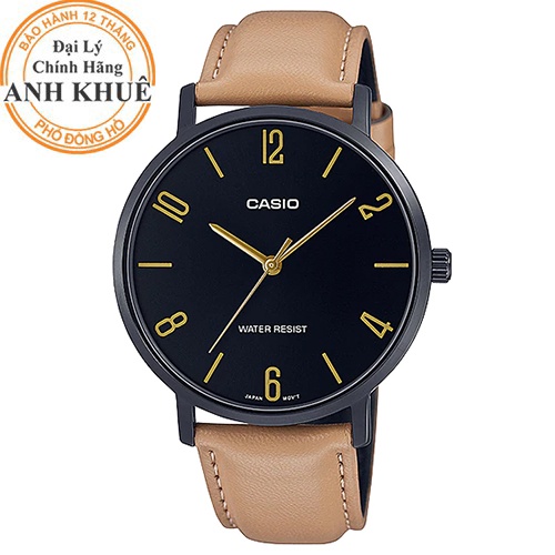 Đồng hồ nam dây da Casio Anh Khuê MTP-VT01BL-1BUDF