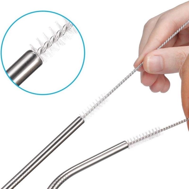 Bộ 2 Ống Hút Inox + 1 Thanh Khuấy Cọ Rửa Không Gỉ Không Độc Hại