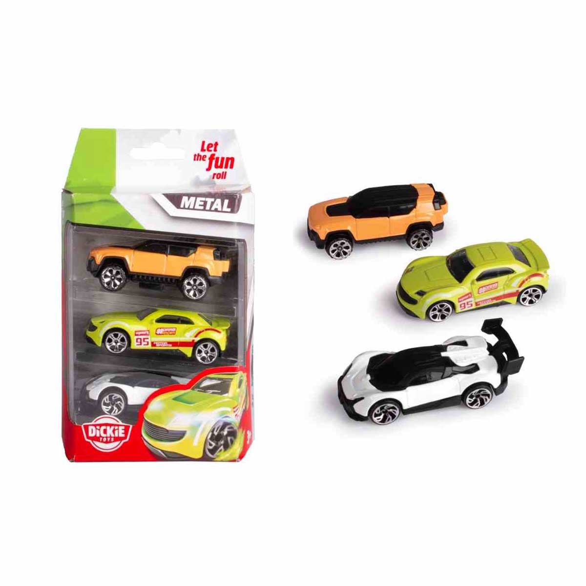Dickie  Bộ 3 Đồ Chơi Xe Mô Hình  Die-Cast Vehicles 3 Pack 203331000 (Bộ 3 xe ngẫu nhiên)