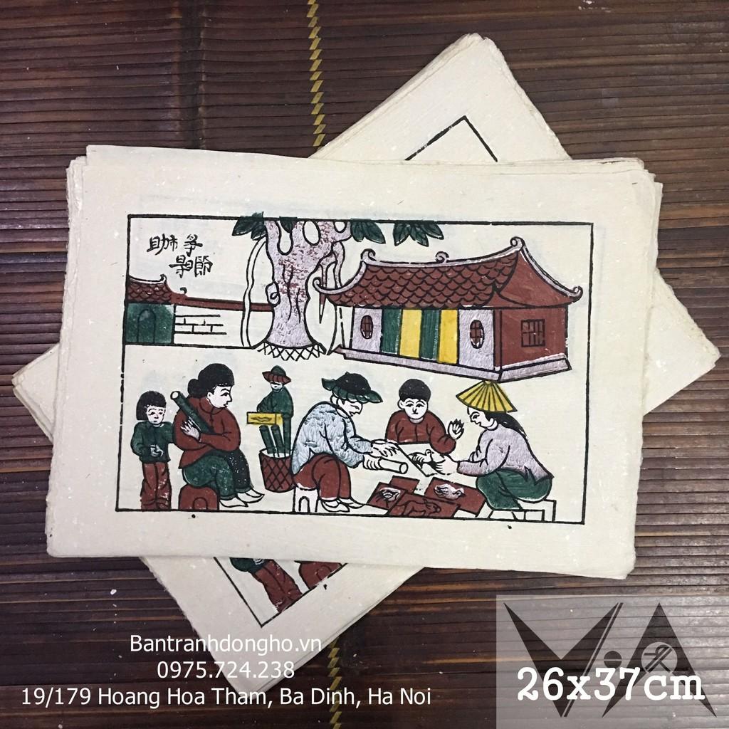 Tranh Đông Hồ Chợ quê - 26x37 cm