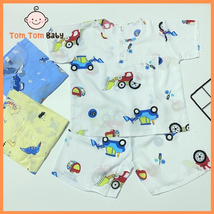 Bộ quần áo trẻ em vải Tôn BÉ TRAI TAY NGẮN BABY TOLE Size 1-16 cho bé trai 5-55kg