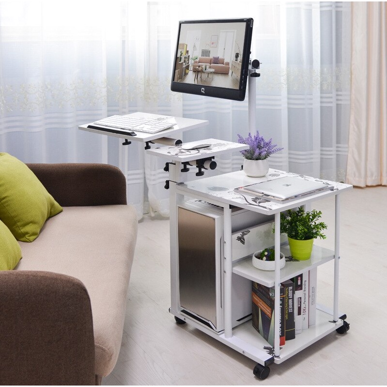 Bàn Máy Tính Di Động 2 dạng ngồi ghế hoặc ngồi trên giường Simple Way Life Chỉnh Xoay Kệ Sách