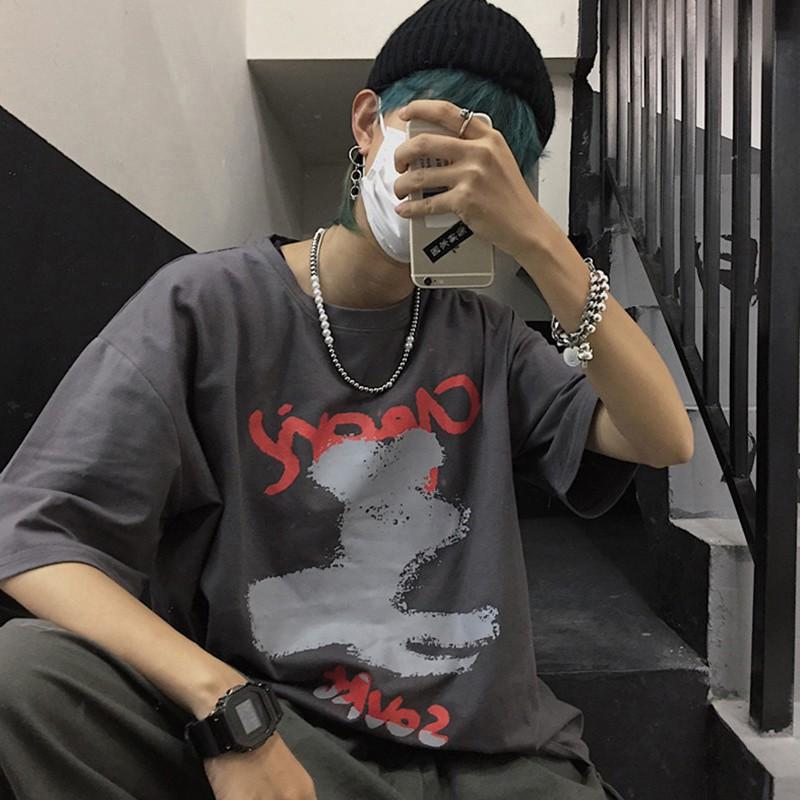 Áo Thun Ngắn Tay In Họa Tiết Graffiti Phong Cách Hàn Quốc