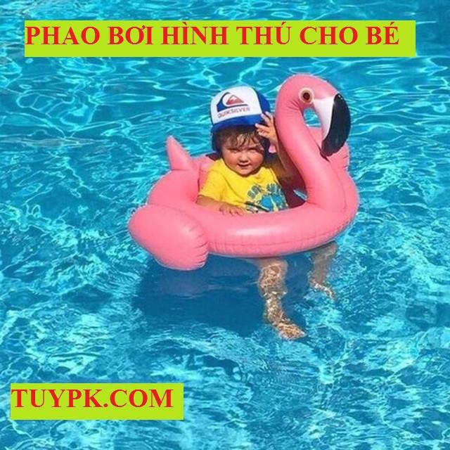 Phao Bơi Chống Lật Hình Thú Siêu Dễ Thương - Phao Xỏ Chân Hình Thú 80cm Cho Bé Chất Liệu An Toàn Tuyệt Đối