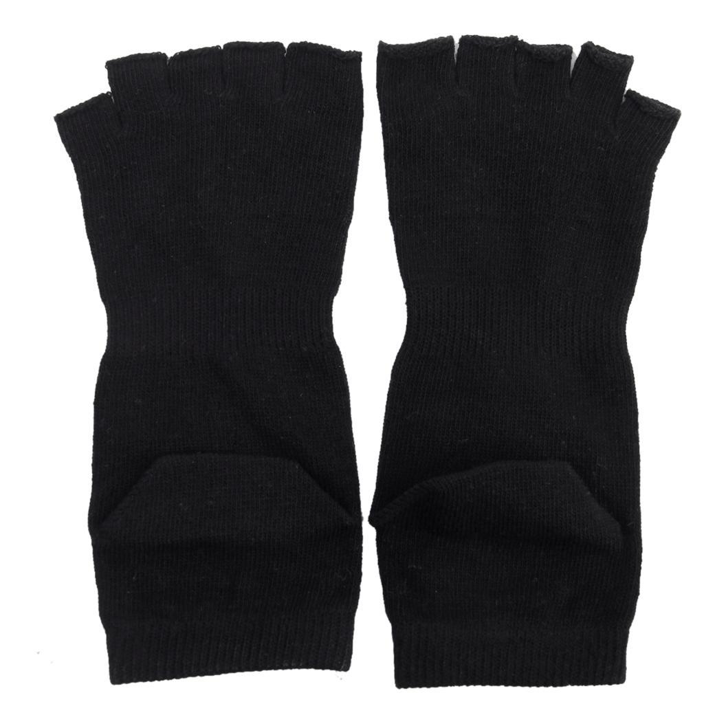 6x1 Pair Unisex Five Fingers Open Toe Socks Breathable Warm Yoga Casual Black