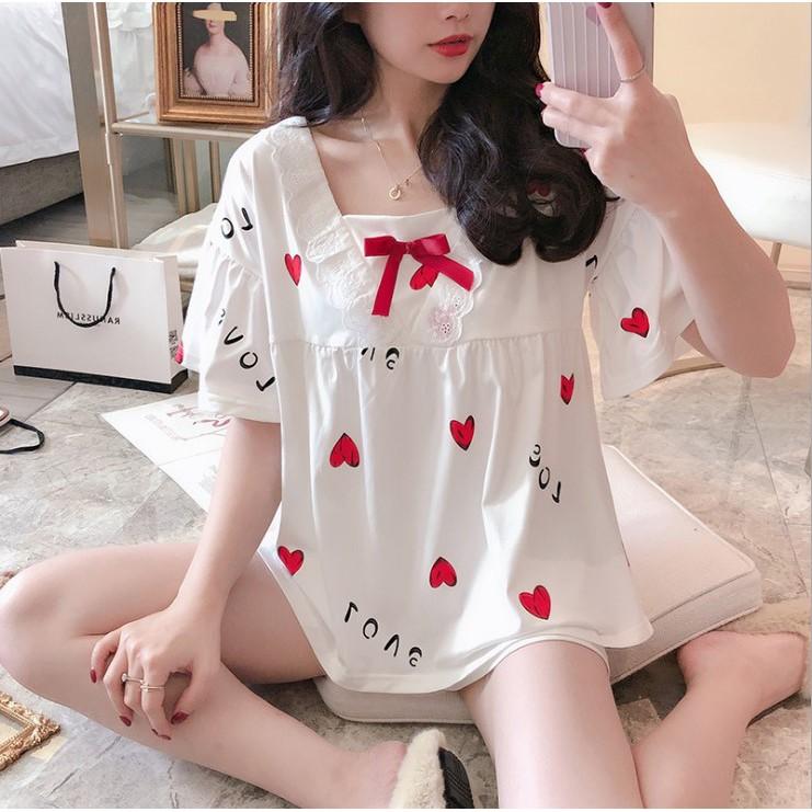 Đồ Bộ Tay Ngắn Quần Đùi Baby Doll Siêu Xinh - DB021